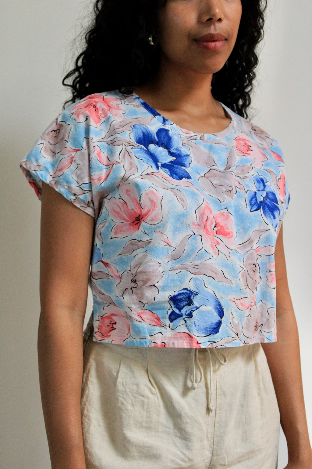 Watercolor Floral Crop Top