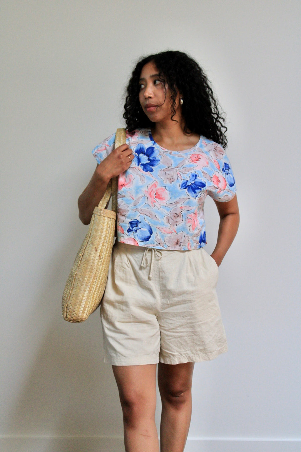 Watercolor Floral Crop Top