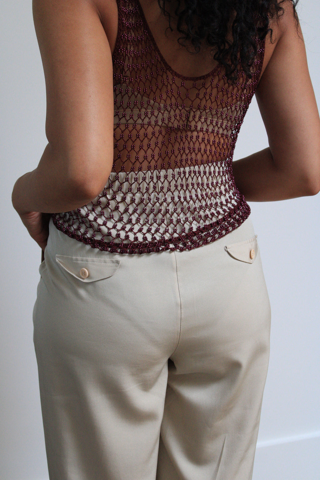 Iridescent Tan Pleated Trousers