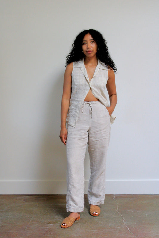 Sandy Linen Drawstring Pants