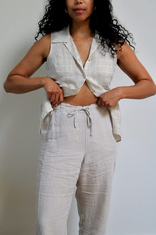 Sandy Linen Drawstring Pants