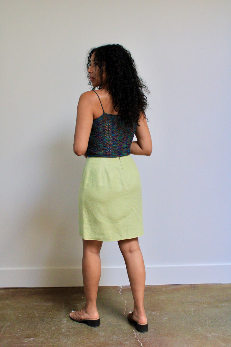 Matcha Linen Mini Skirt