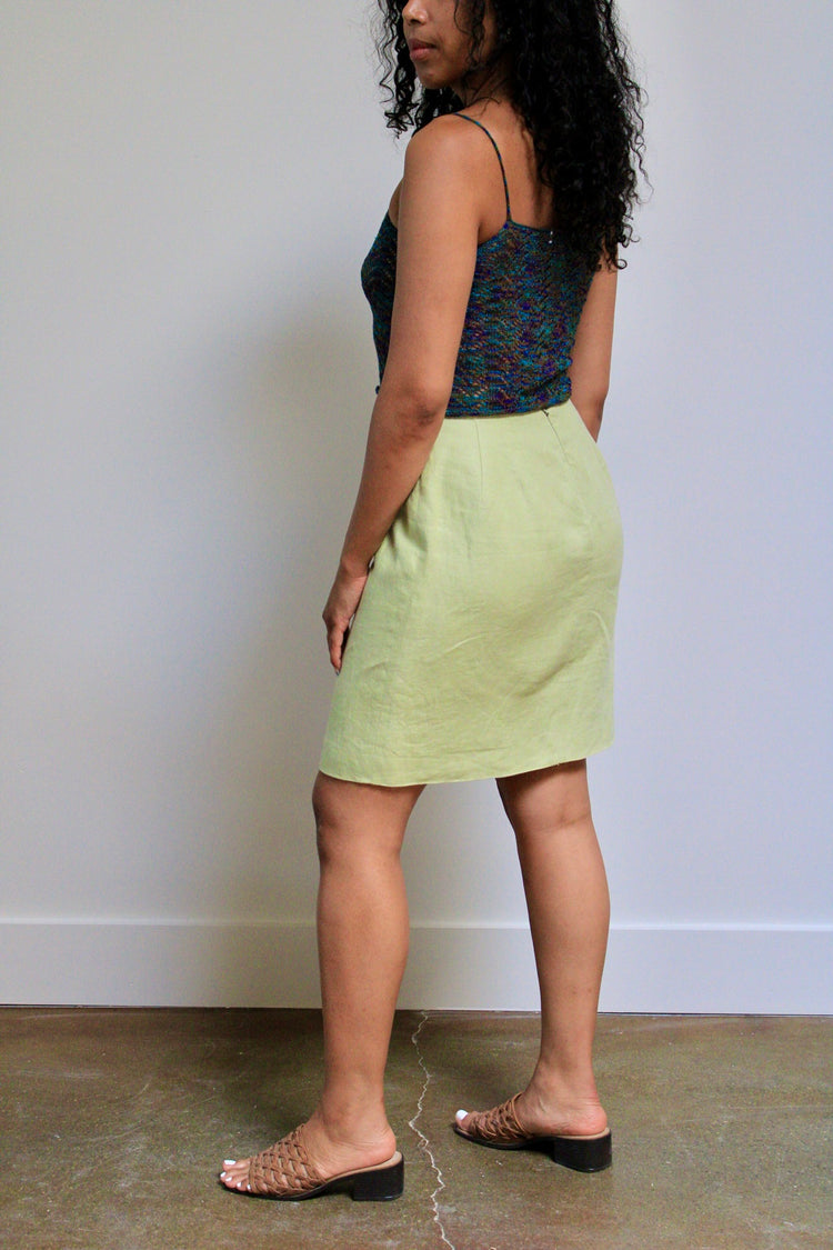 Matcha Linen Mini Skirt