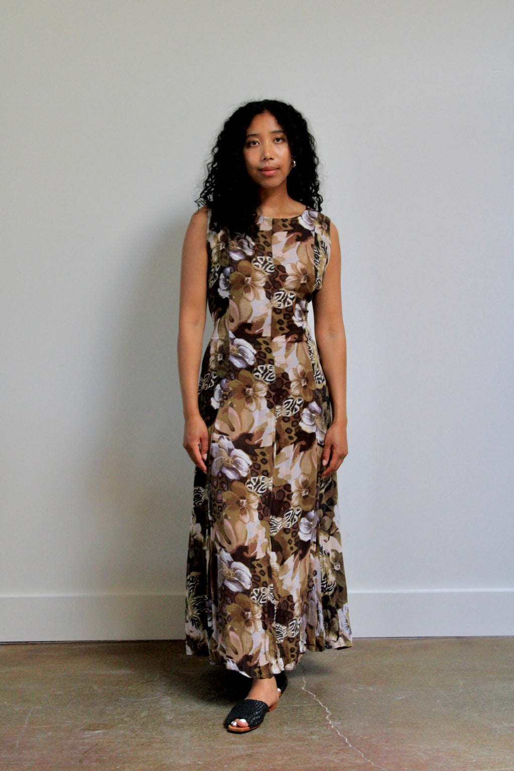 Earthy Floral Maxi Dress