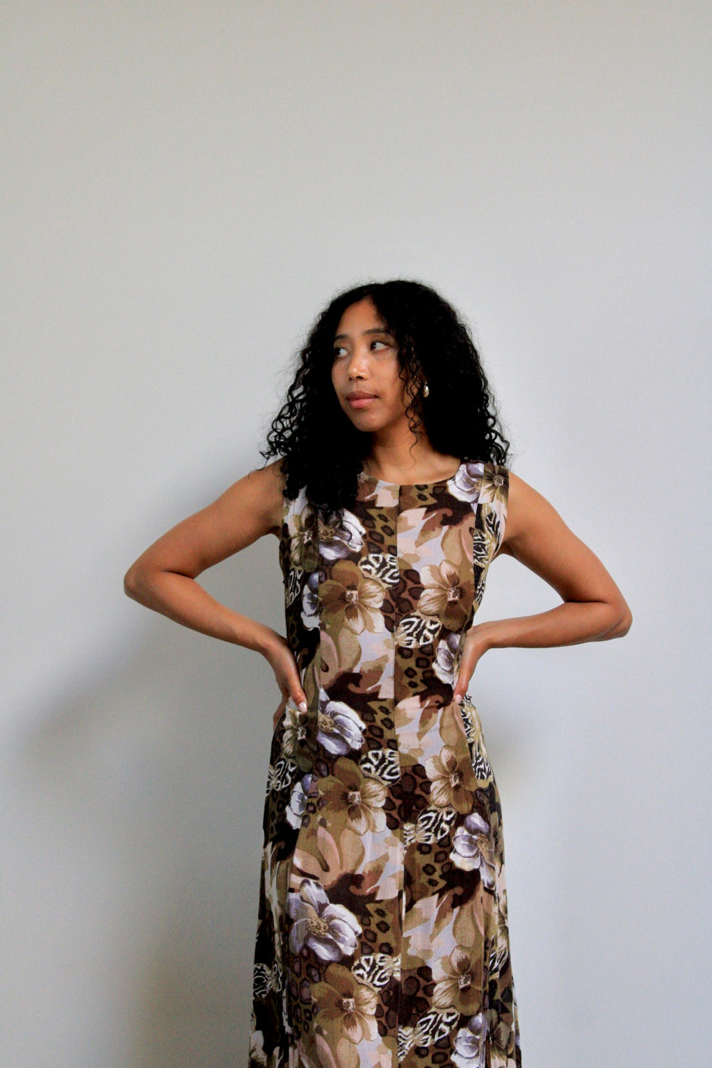 Earthy Floral Maxi Dress