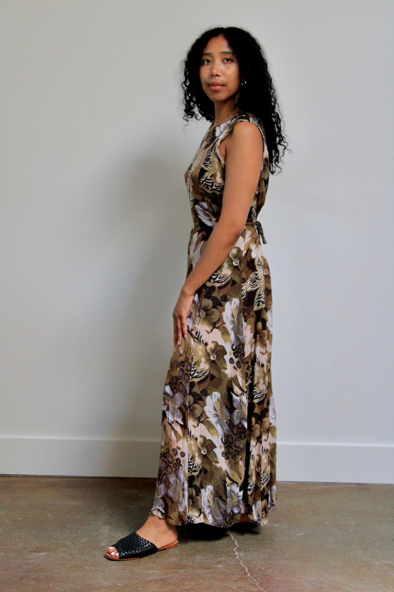 Earthy Floral Maxi Dress