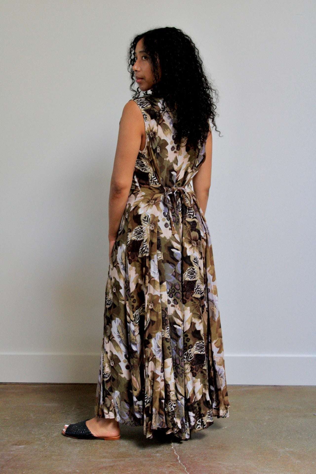 Earthy Floral Maxi Dress