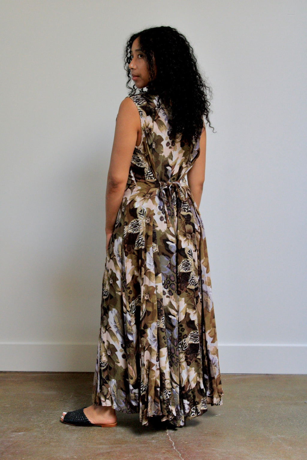Earthy Floral Maxi Dress