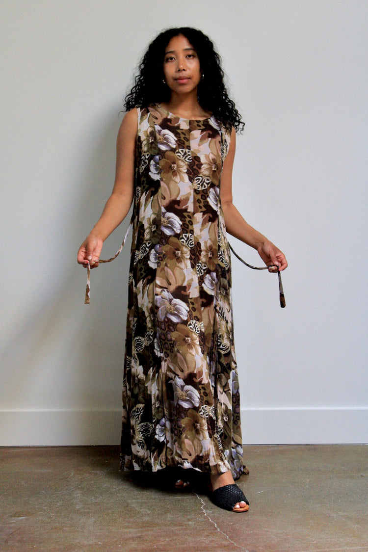 Earthy Floral Maxi Dress