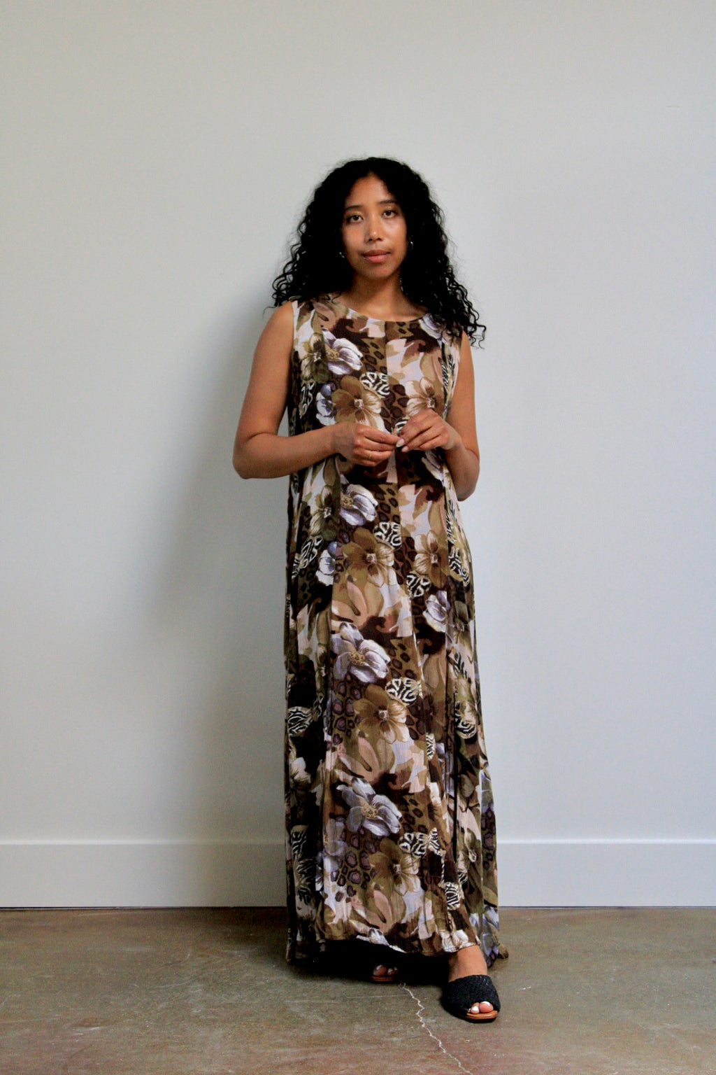 Earthy Floral Maxi Dress