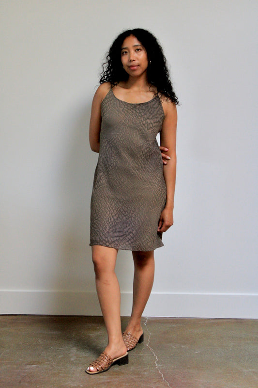 Snake Print Bias Cut Mini Dress