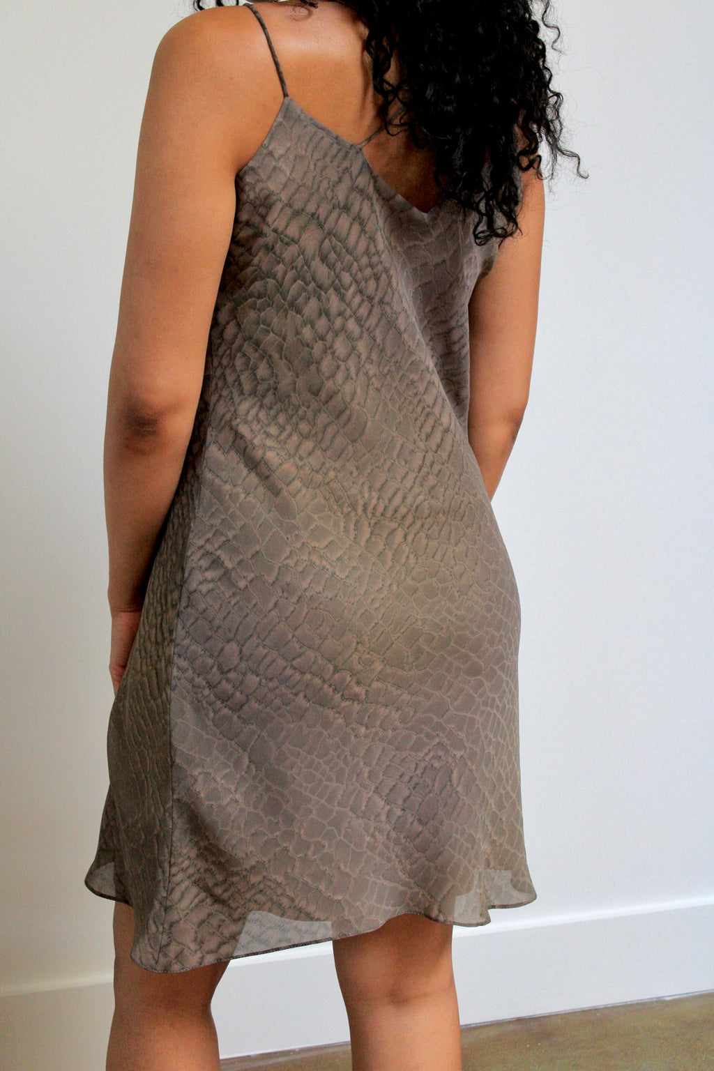 Snake Print Bias Cut Mini Dress
