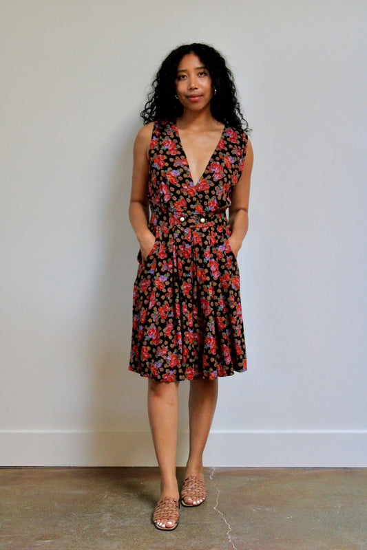 Rose Print Tailored Romper