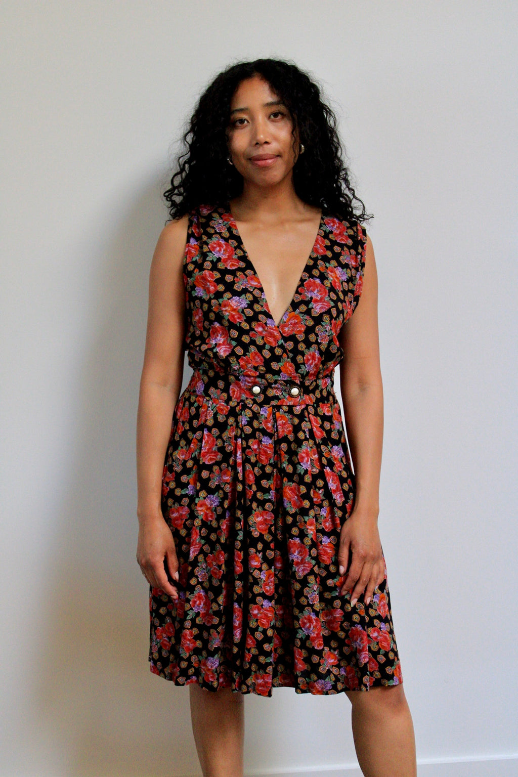 Rose Print Tailored Romper