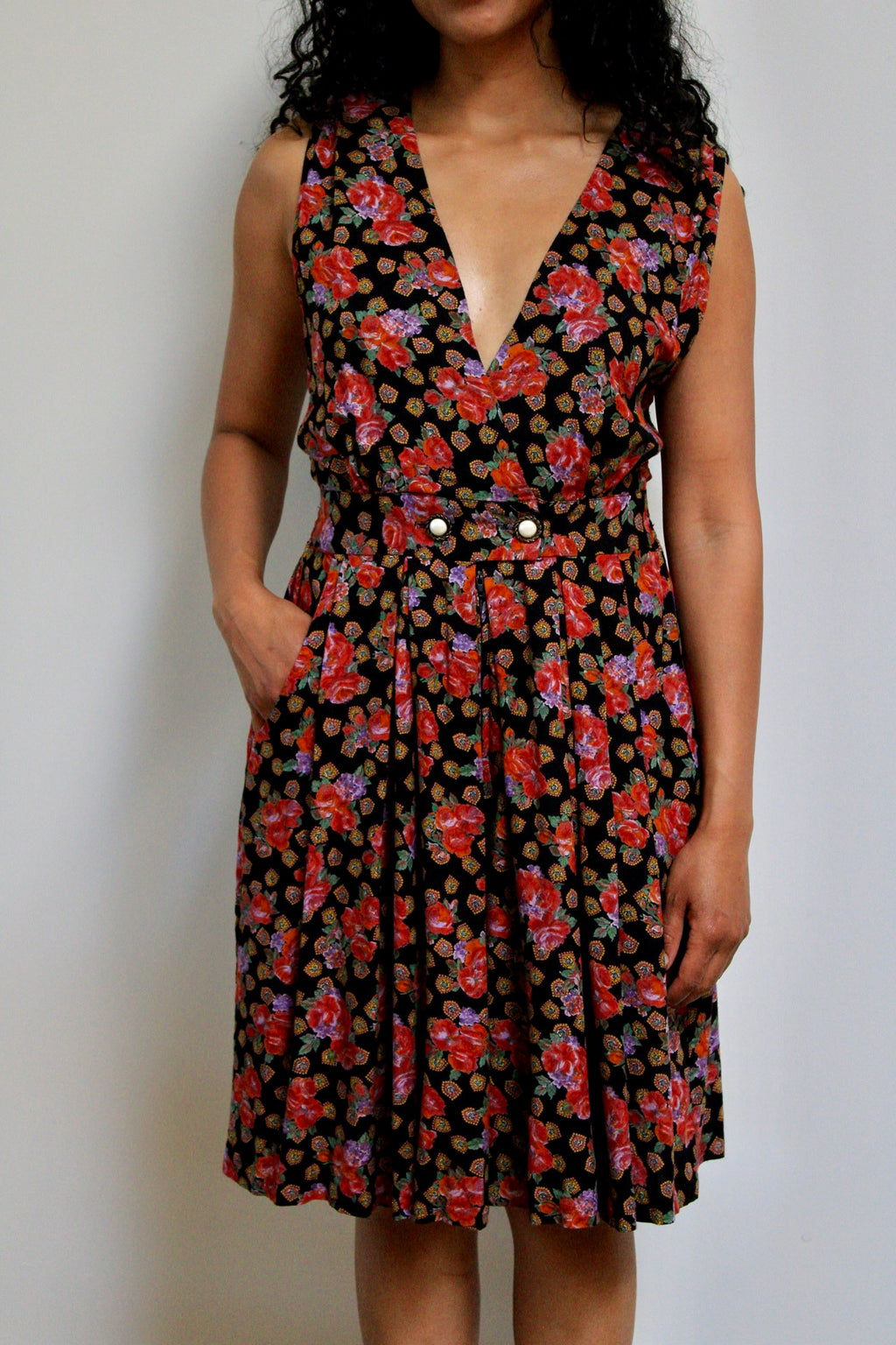 Rose Print Tailored Romper