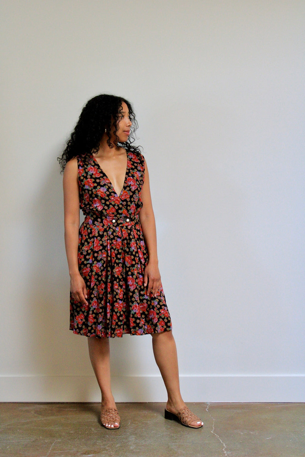 Rose Print Tailored Romper