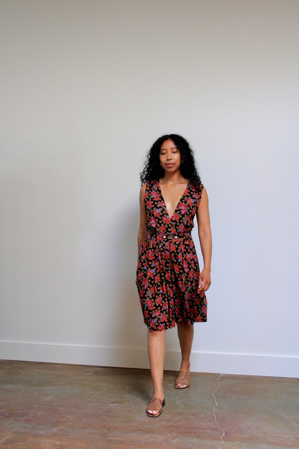 Rose Print Tailored Romper