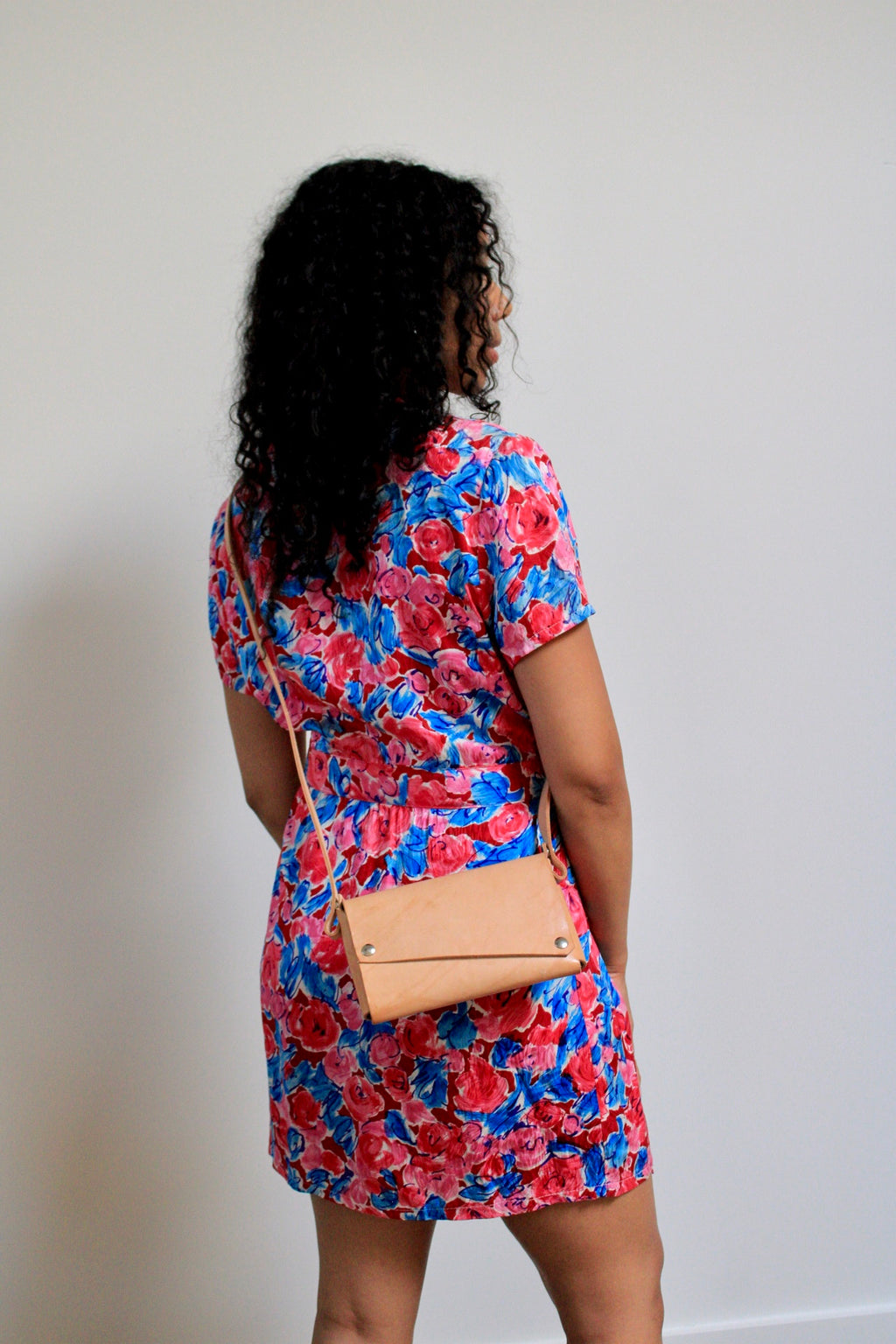 Watercolor Floral Wrap Mini Dress