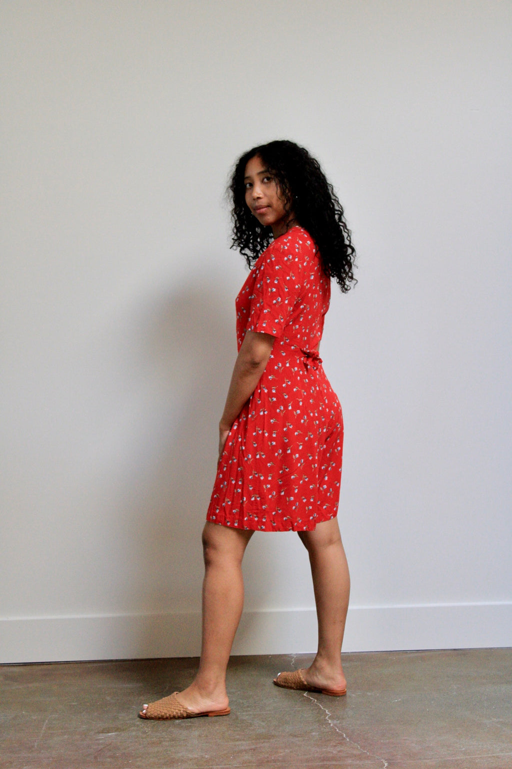 Scarlett Red Tulip Print Romper