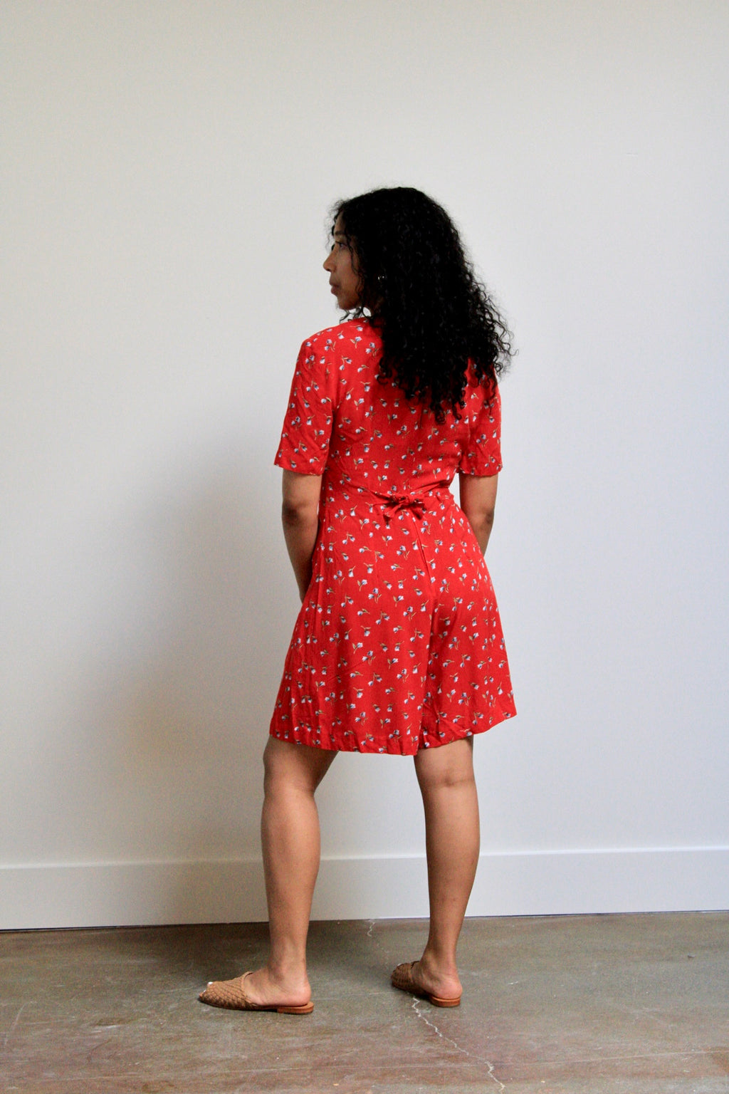Scarlett Red Tulip Print Romper