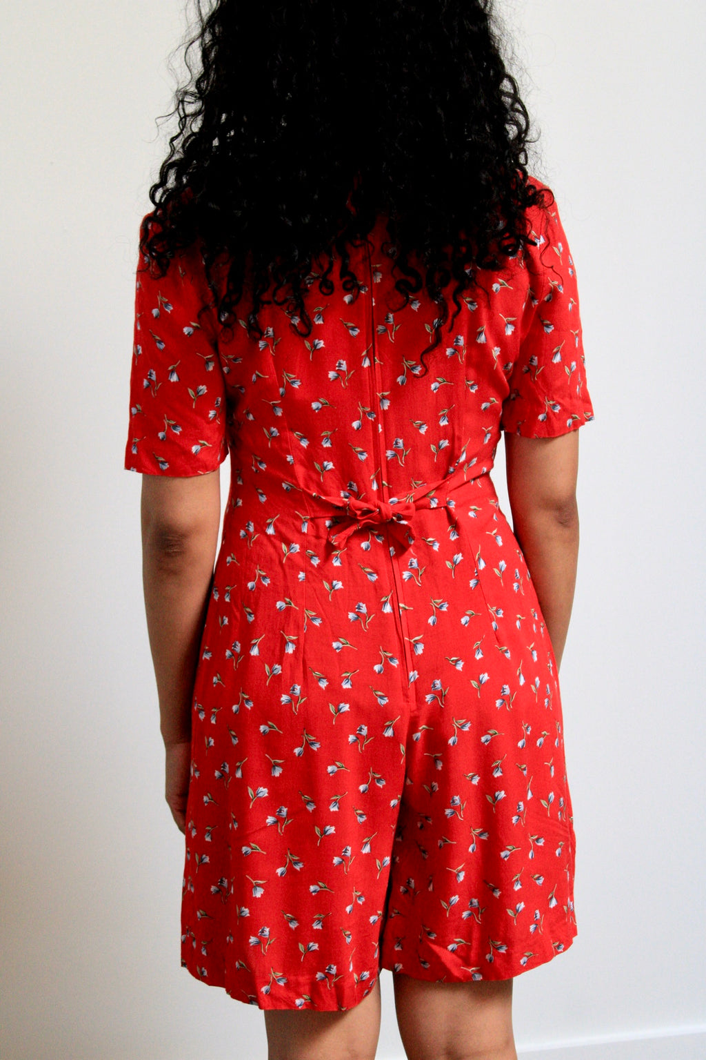 Scarlett Red Tulip Print Romper