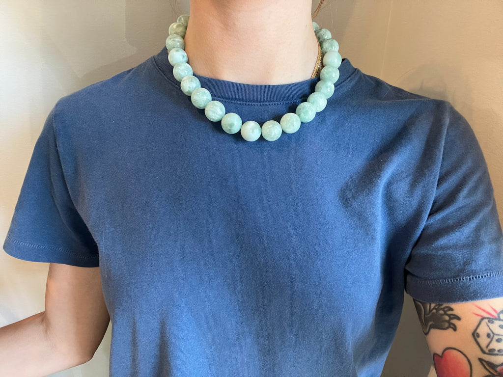 Green Moonstone Bubble Necklace