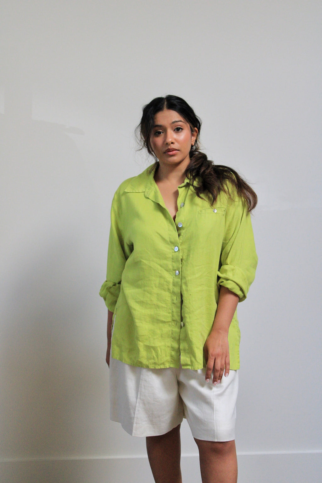 Limey Linen Button Down Shirt
