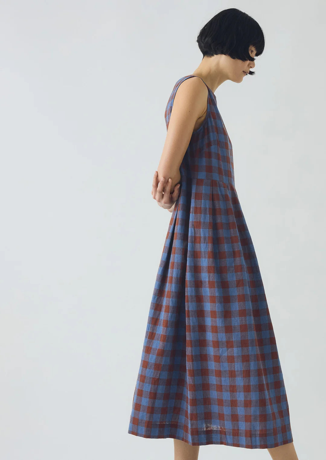 Aila Gingham Linen Dress