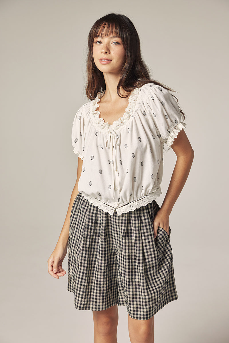 Linen Gingham Shorts