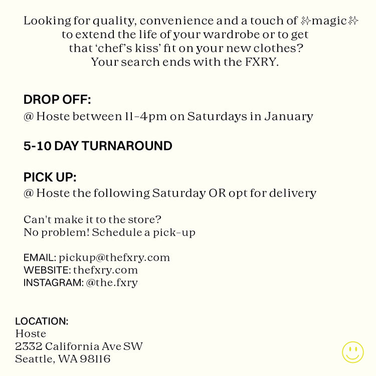 FXRY Pop Up - Every Saturday in January