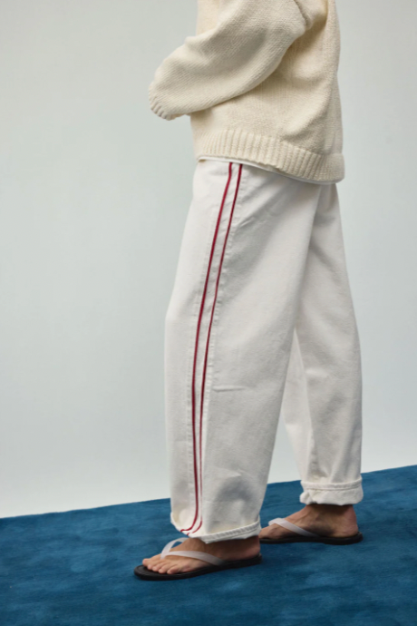 Pinstripe Track Denim