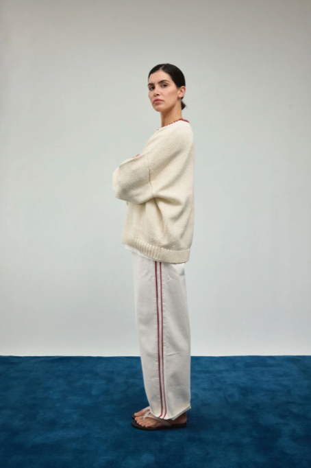 Pinstripe Track Denim