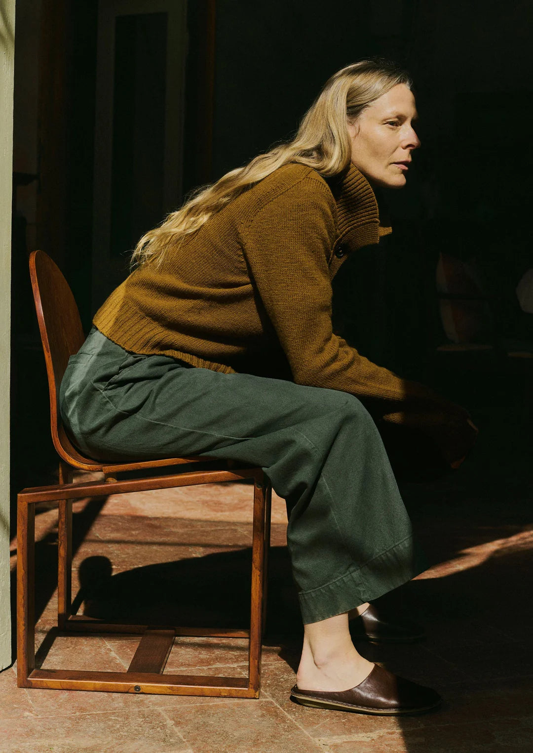 Cotton Canvas Pleat Front Trouser