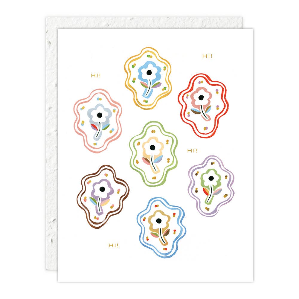 Flower Squiggles - Just To Say Hi Card