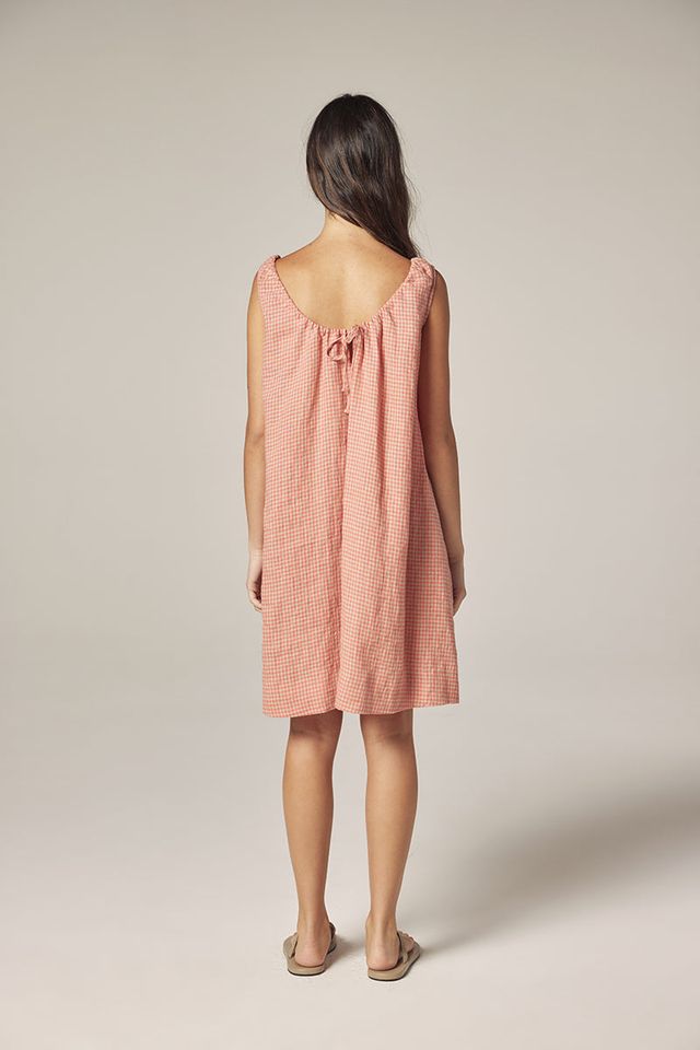 Gingham Linen Mini Dress