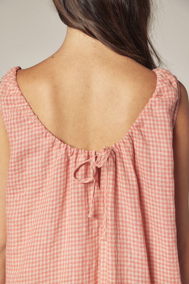Gingham Linen Mini Dress