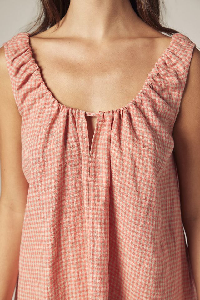 Gingham Linen Mini Dress