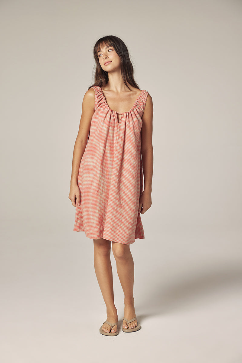 Gingham Linen Mini Dress