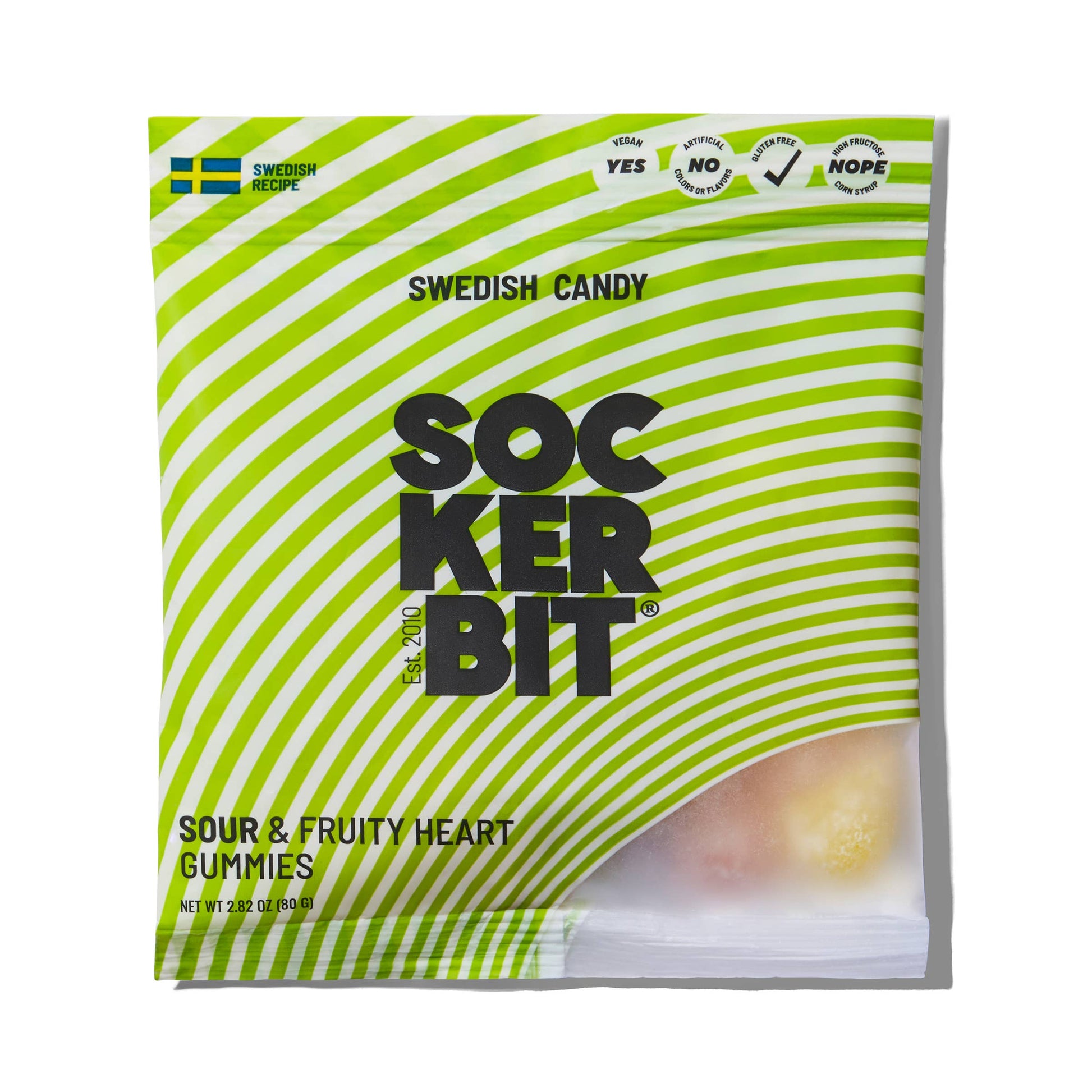 Sour Fruity Heart Gummies Swedish Candy Bag