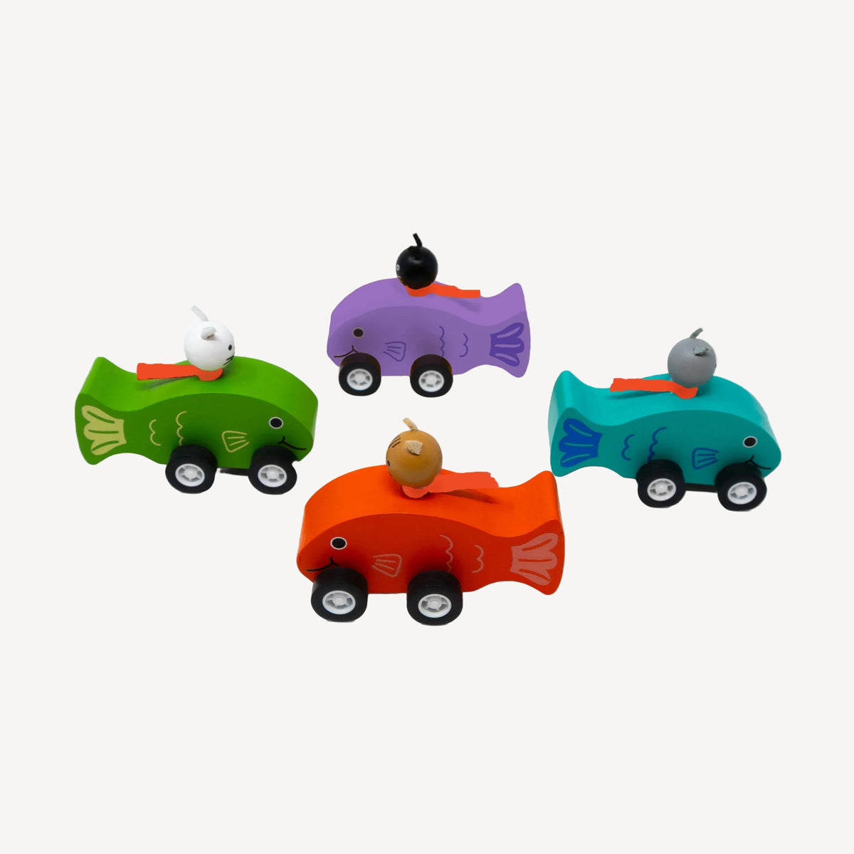 Cat in Fish Car Pull Toys