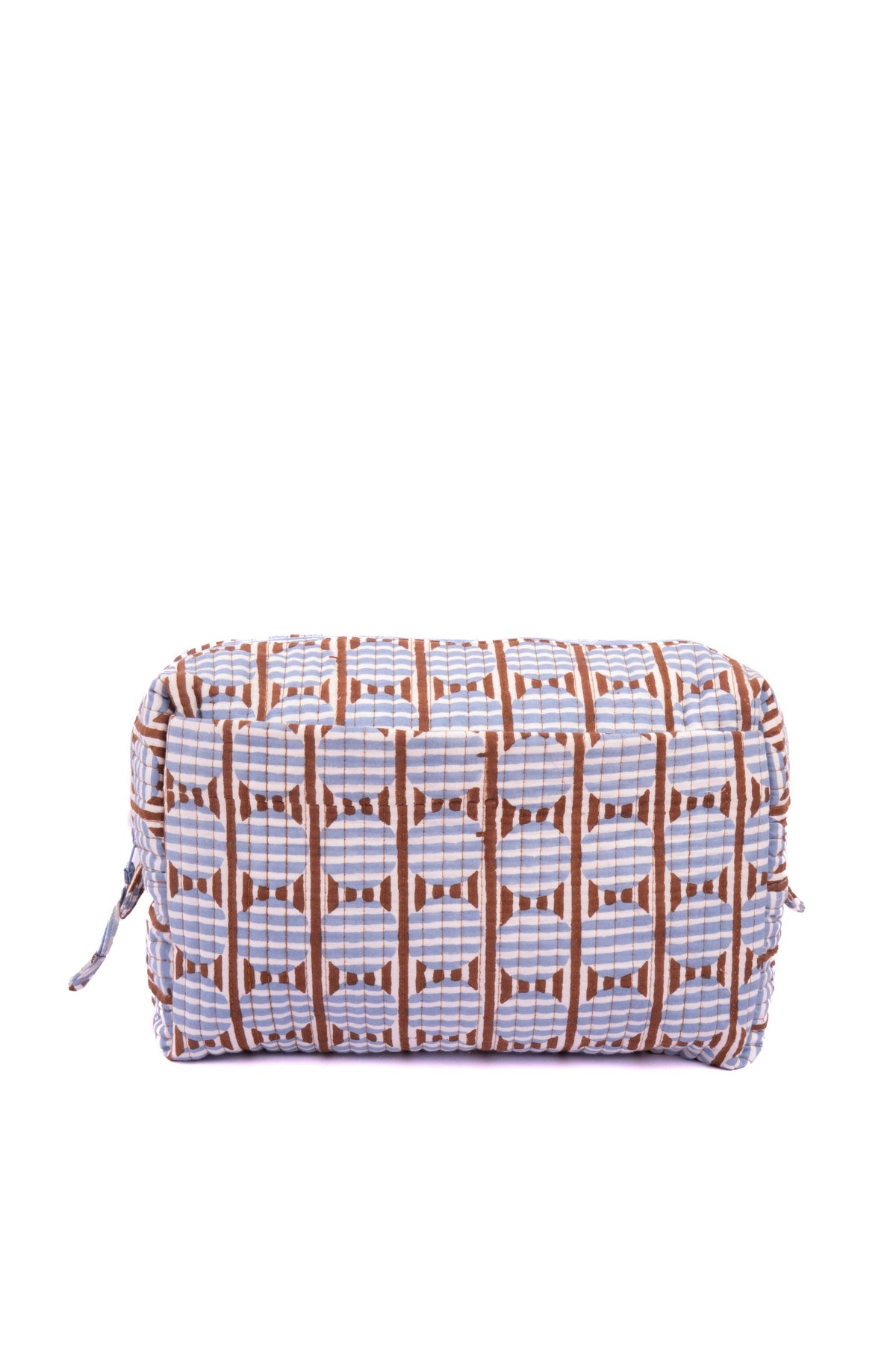 Striped Circles Blockprint Travel Pouch: Set of 2