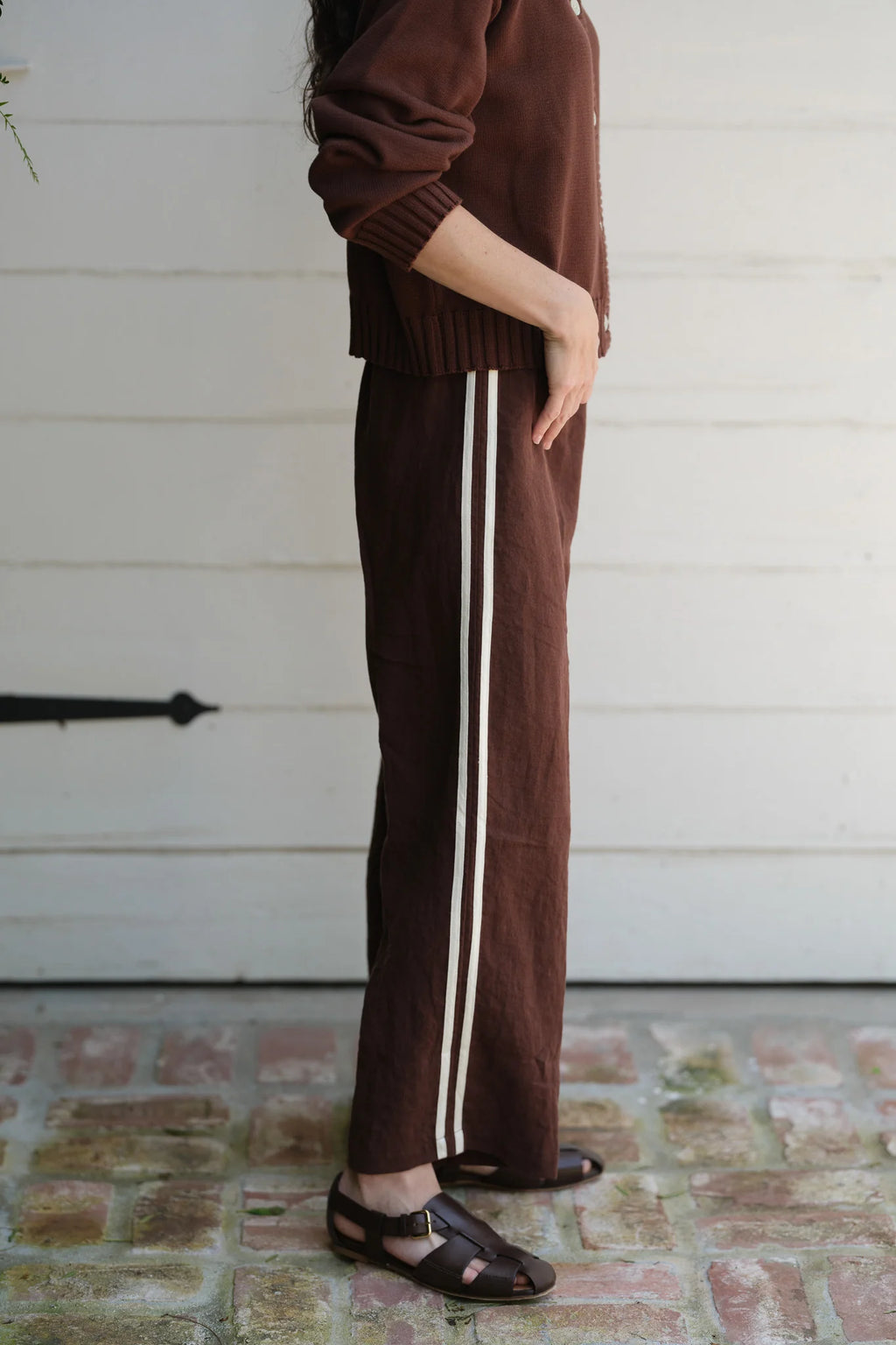 Linen Racer Crop Pant
