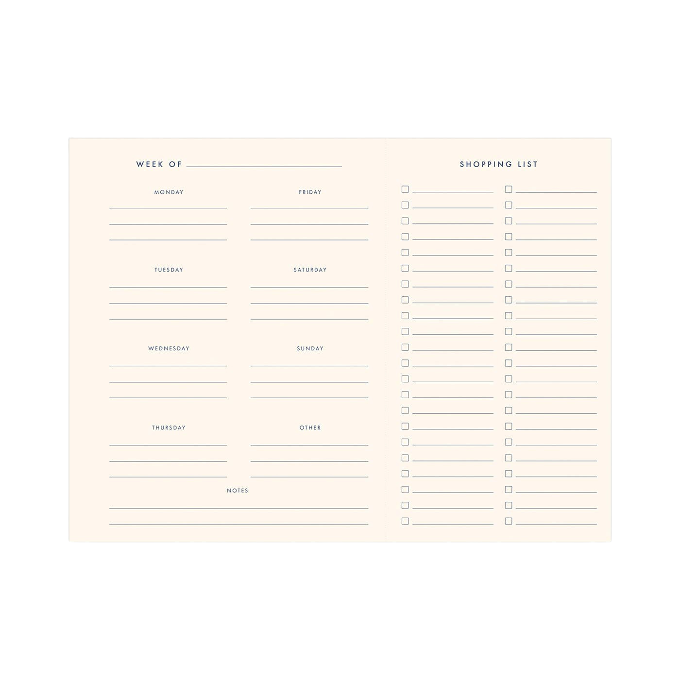 Standard Type Meal Planner