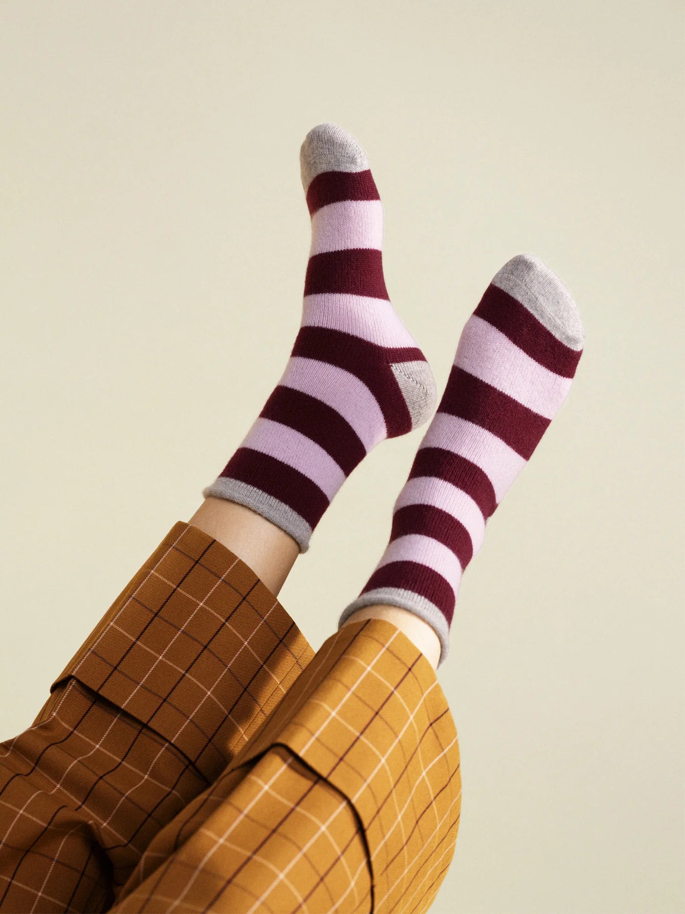 Wide Stripe Cashmere Crew
