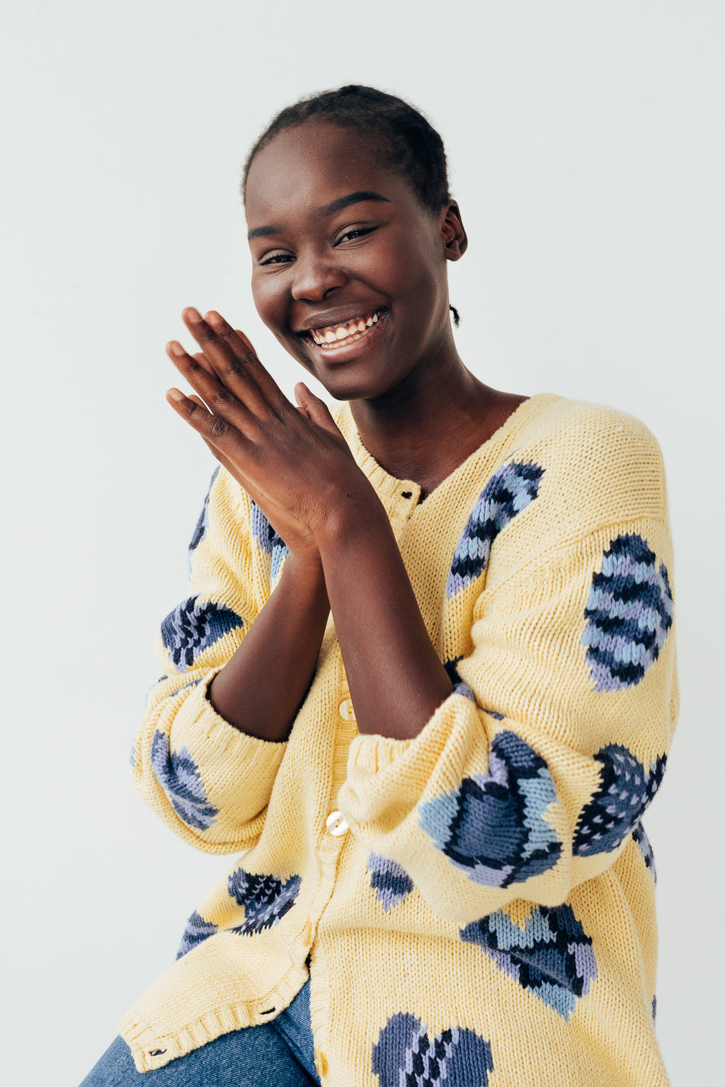 Denim Blues Heart Cardigan