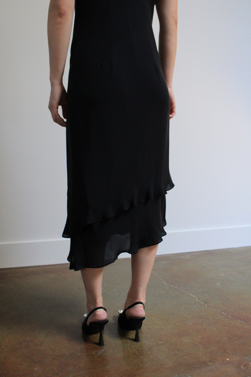 Silk Cowl Neck Dress