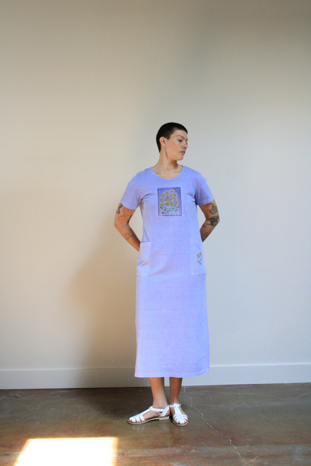 Sunflower Lavender Tee Dress