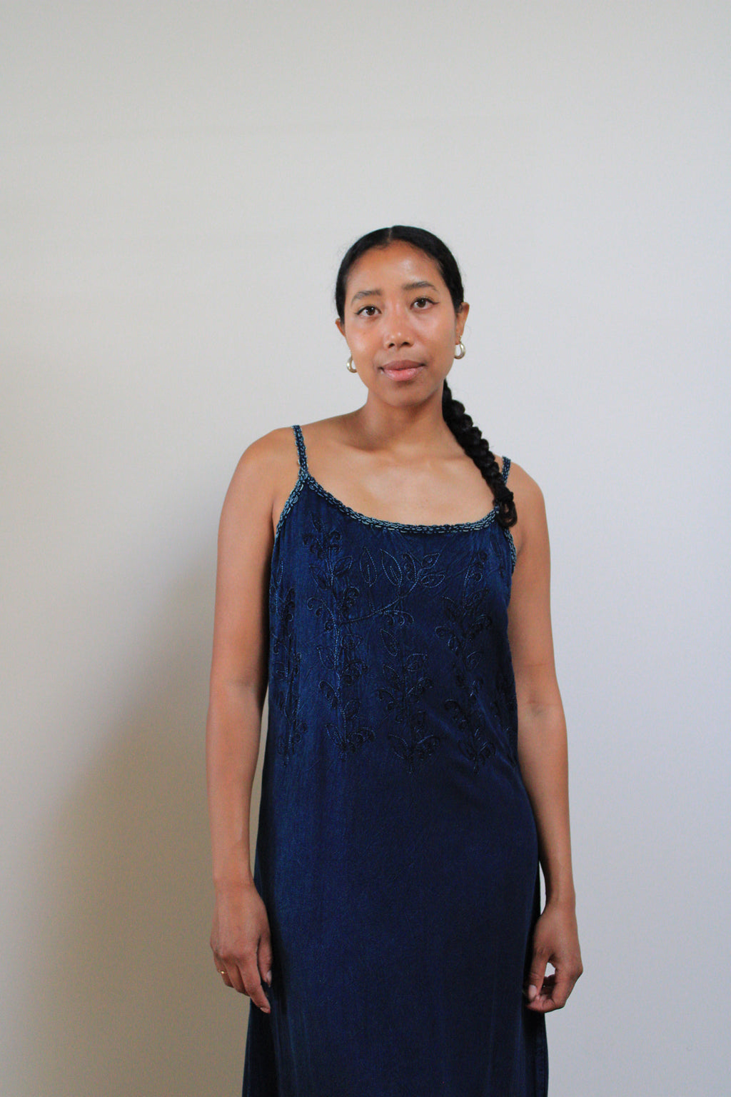 Indigo Embroidered Maxi Dress