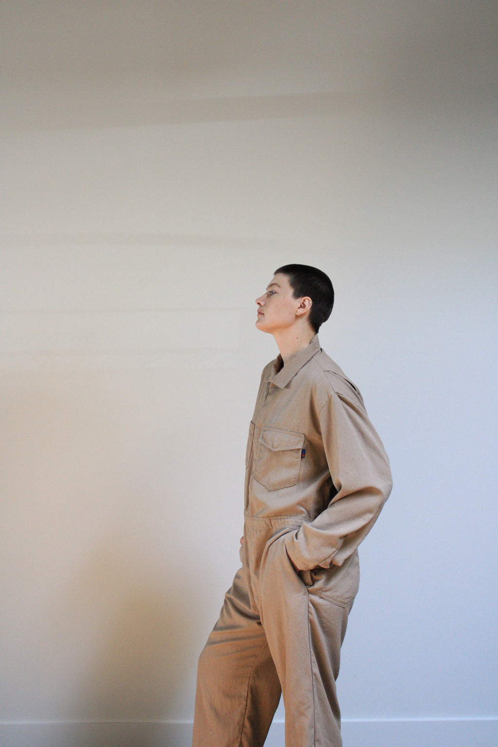 Tan Collared Coveralls