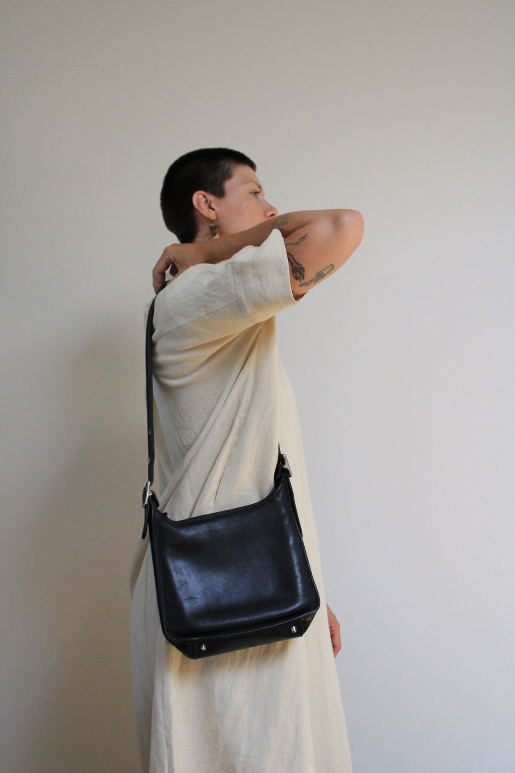Authentic Coach Black Leather Shoulder Bag